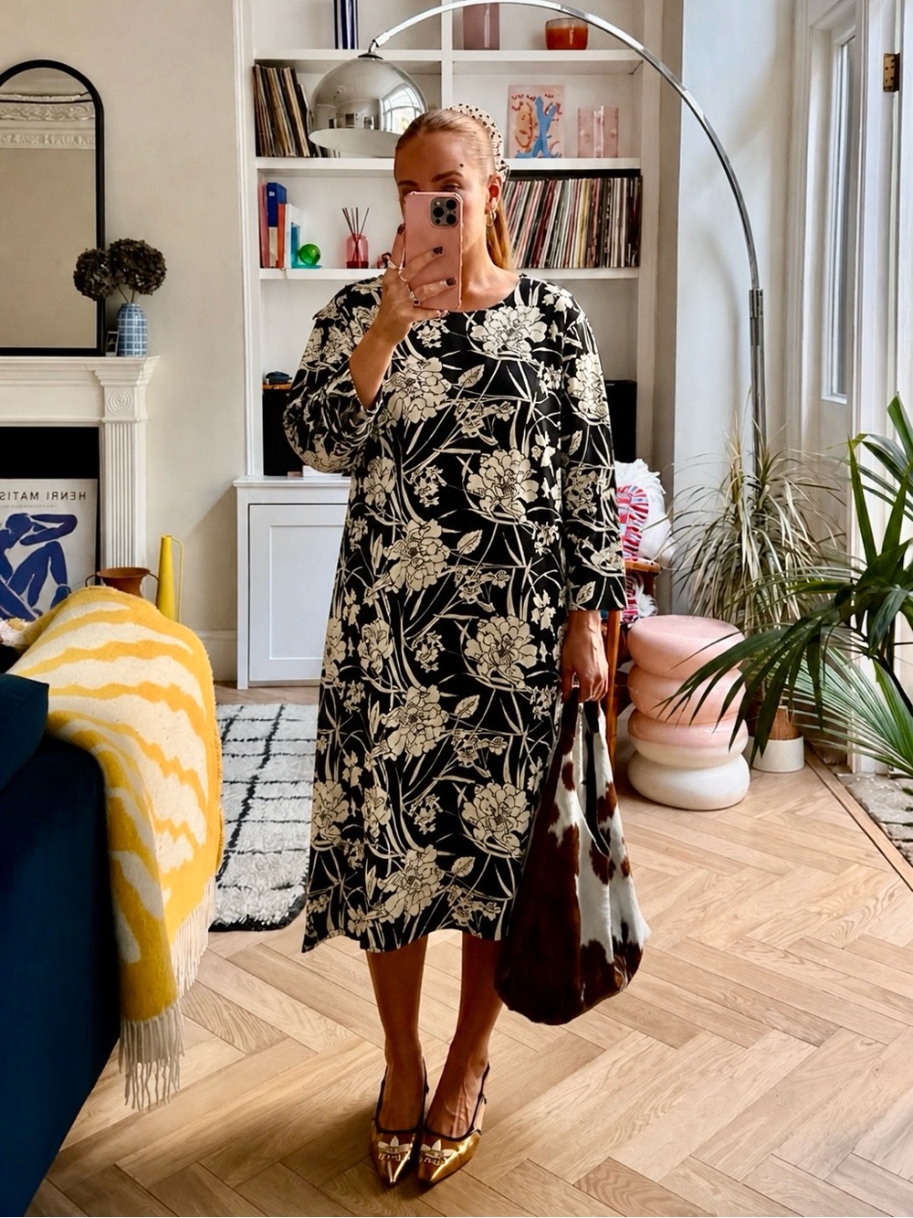 NWT Bryn Walker Plus Size Rya Modal Ponti Floral Print Round Neck Midi Dress XL